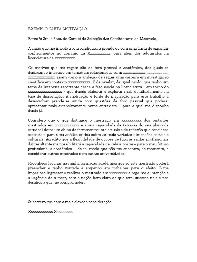 Carta De MotivaÃ§Ã£o Licenciatura Soalan ap