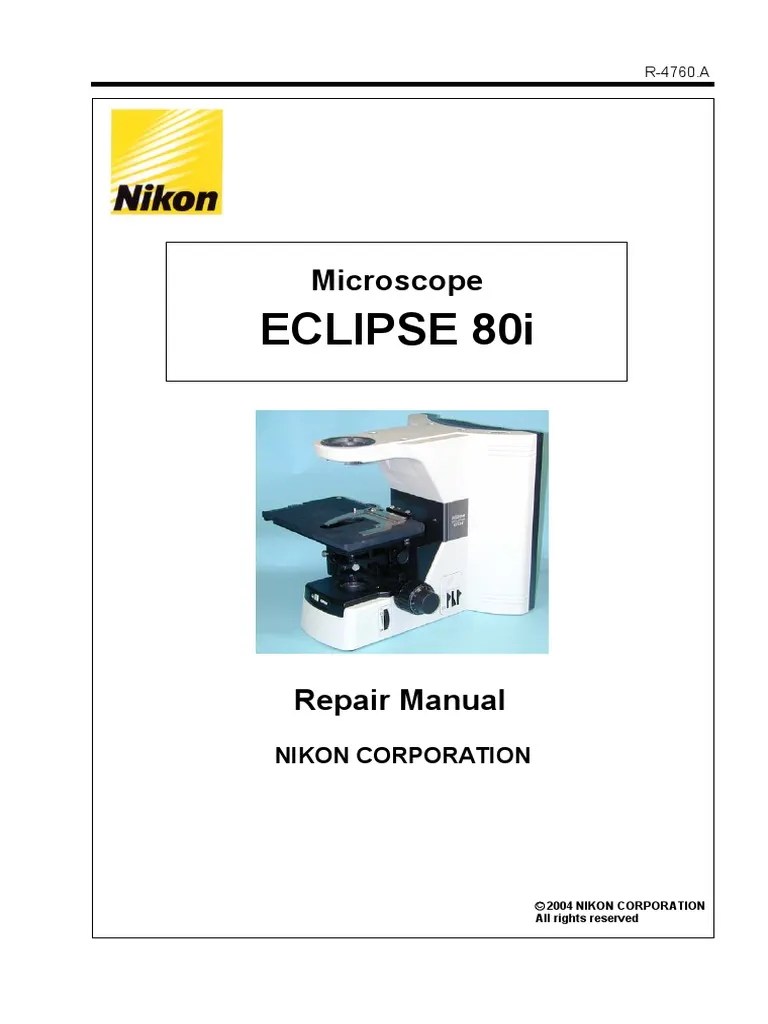 Nikon 80i Service Manual | PDF | Electrical Connector | Nut (Hardware)