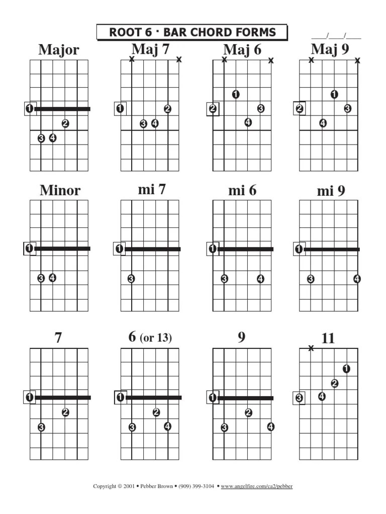 Bar Chord Forms PDF