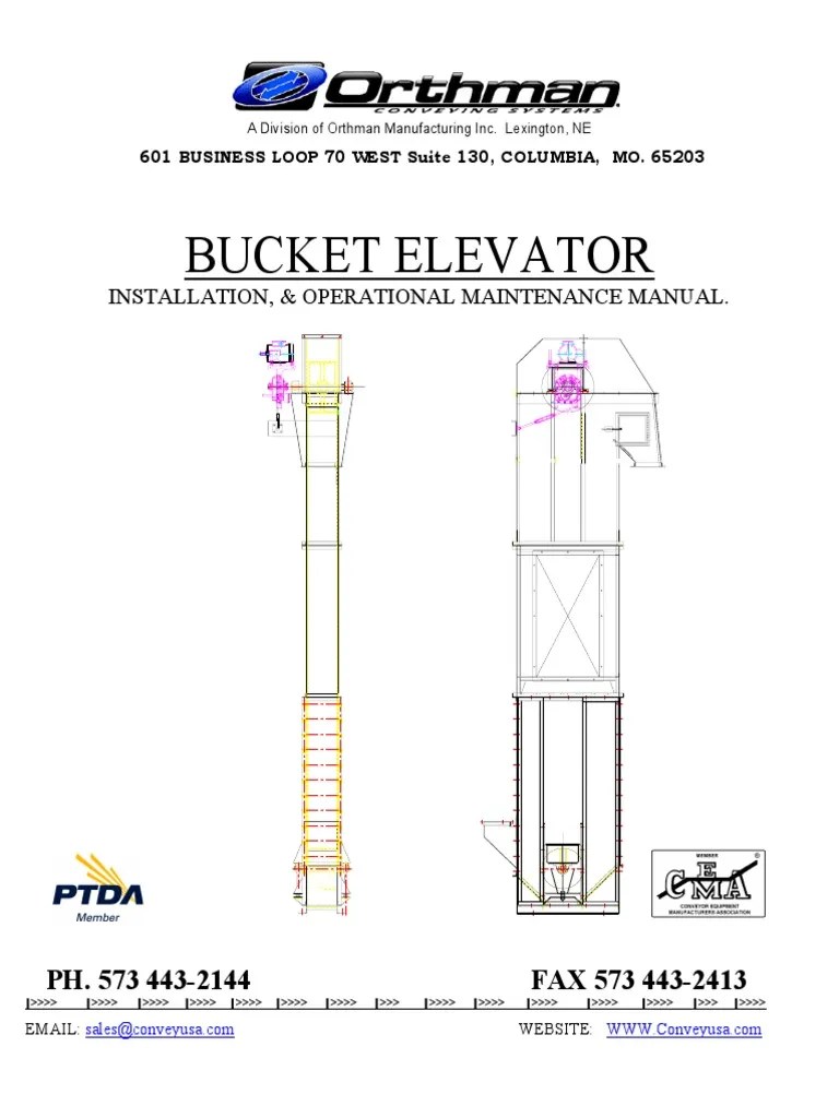 Bucket Elevator Manual Belt (Mechanical) Elevator
