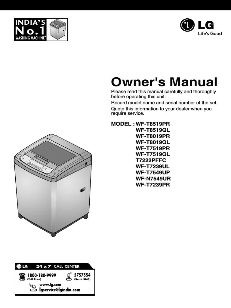LG Fuzzy Logic User Manual Washing Machine Laundry
