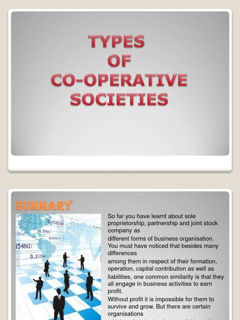 Types of Cooperative Society Cooperative Society