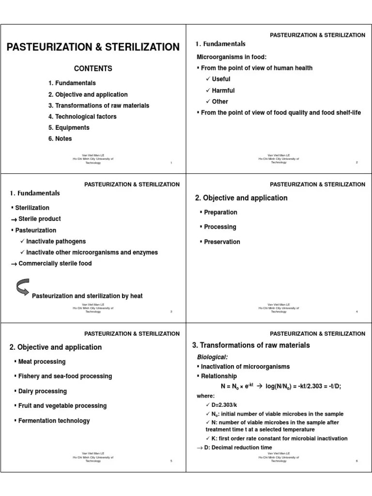 Pasteurization and Sterilization Sterilization (Microbiology