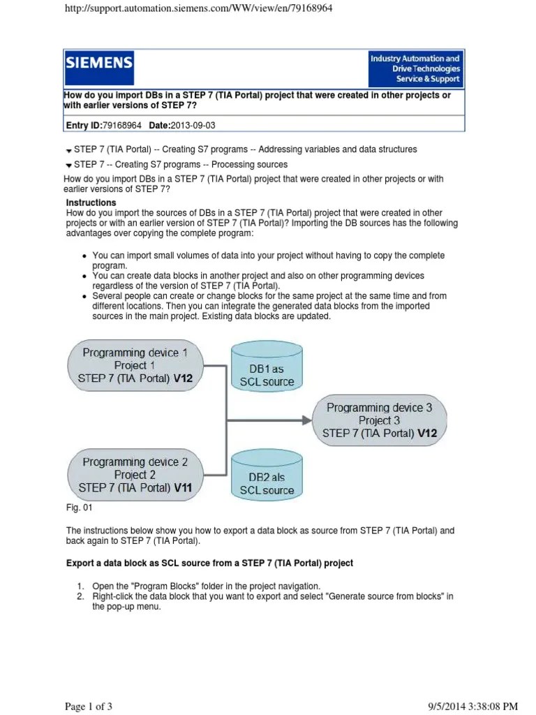 How Do You Import DBs in A STEP 7 (TIA Portal) Project That Were