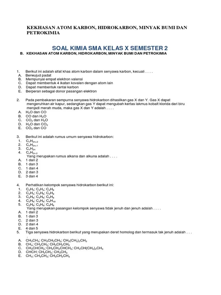 Soal Hidrokarbon | PDF