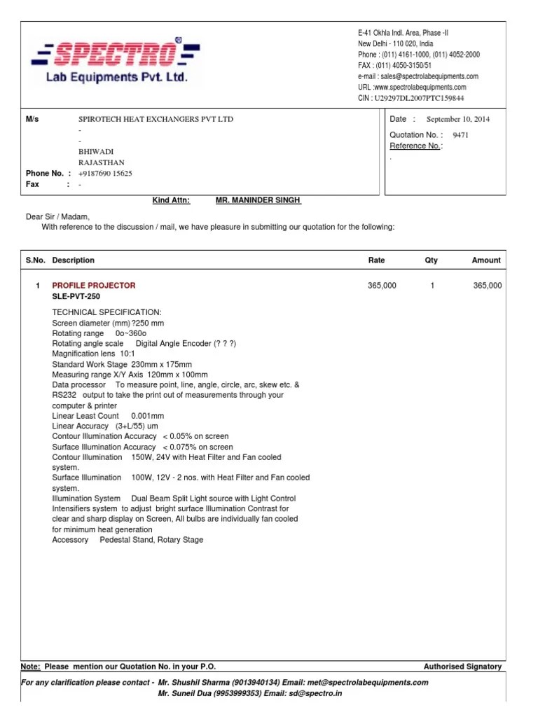 How Much Does A Profile Projector Cost in India PDF Lighting Optics
