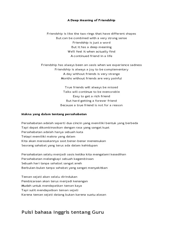 Puisi Bahasa Inggris Dan Artinya Tentang Guru – Belajar