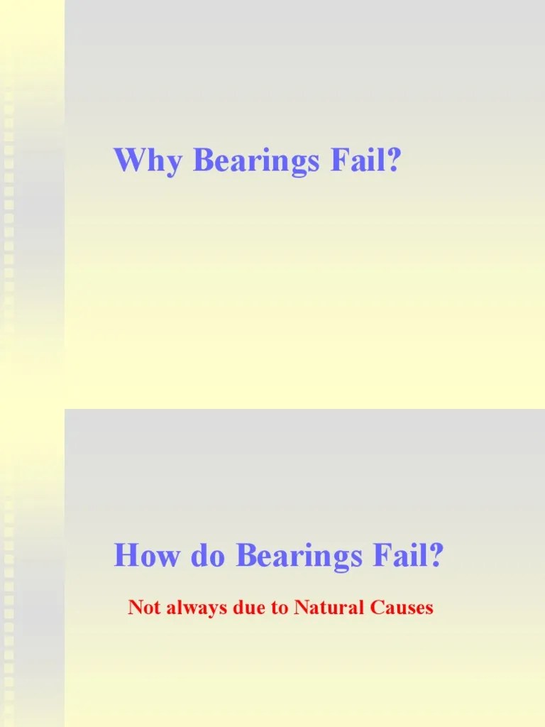 Why Bearings Fail PDF Bearing (Mechanical) Wear