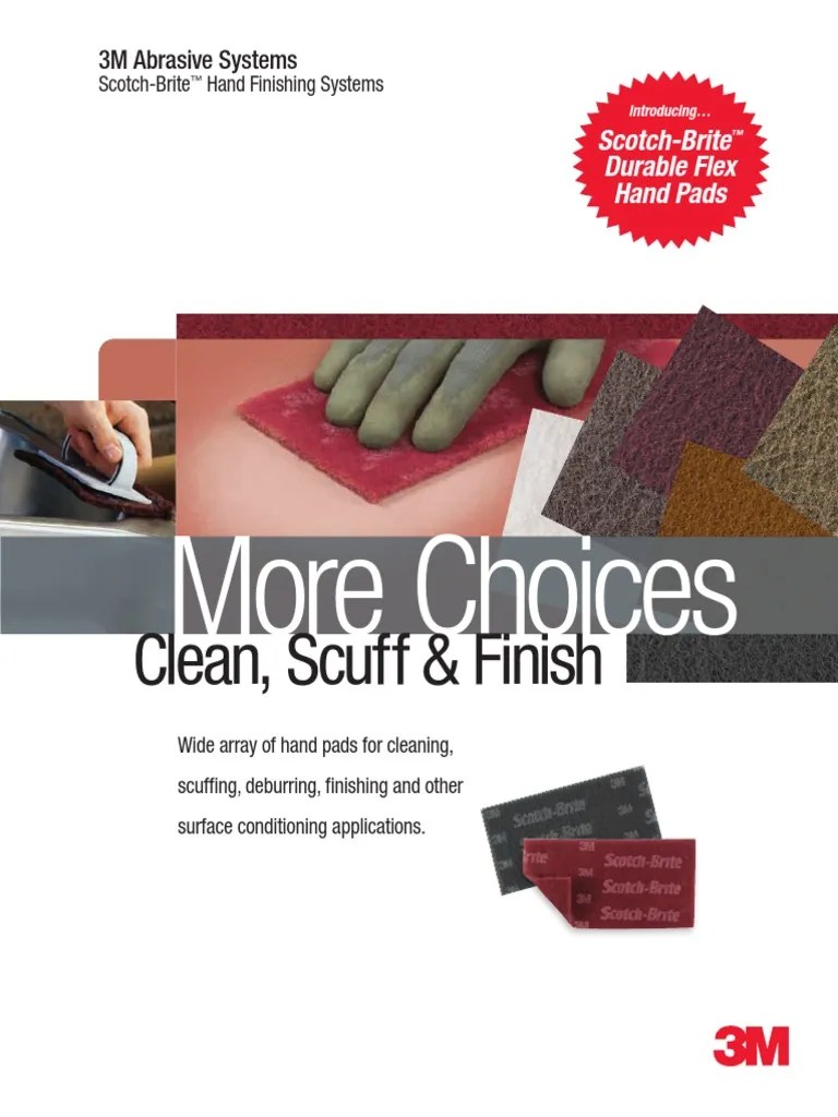 3M Scotch Brite Hand Pads CRS VFN Brochure | Abrasive | Materials