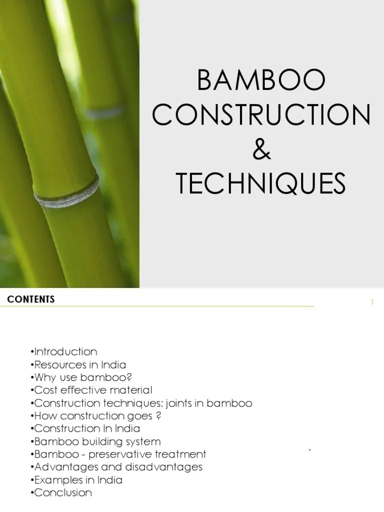 Bamboo Construction & Techniques Bamboo Wood