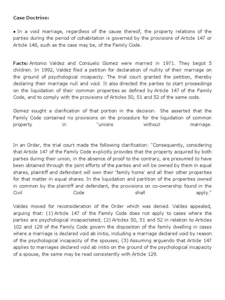 Article 147 Annulment Marriage