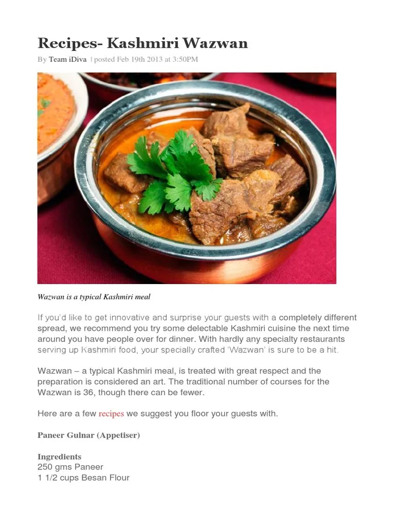 Recipes Kashmiri Wazwan Chutney Ginger