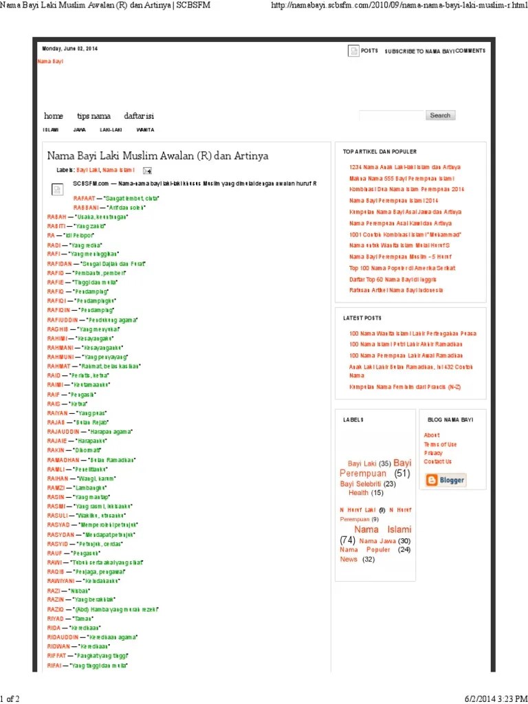 Nama Bayi Laki Laki Islami Berawalan Huruf N