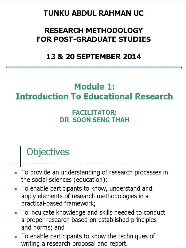 Module 1 Introduction To Educational Research PDF Quantitative
