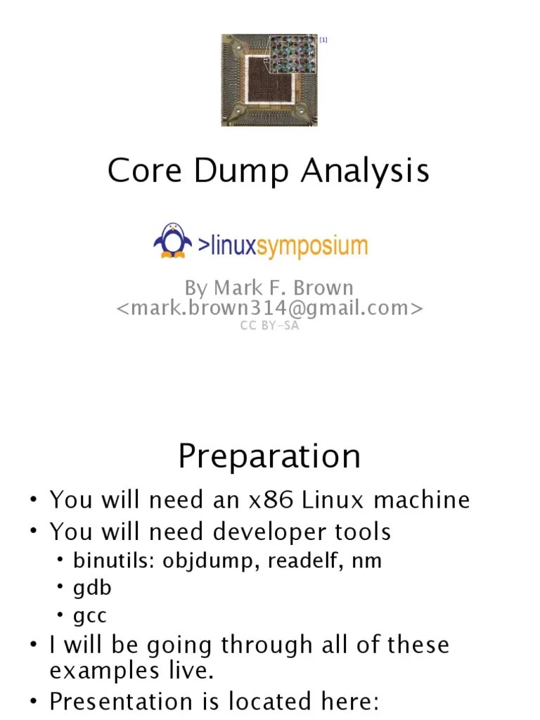Core Dump Analysis Library Computer Data