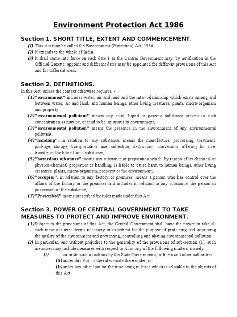 Environment Protection Act 1986 PDF Search And Seizure Crime