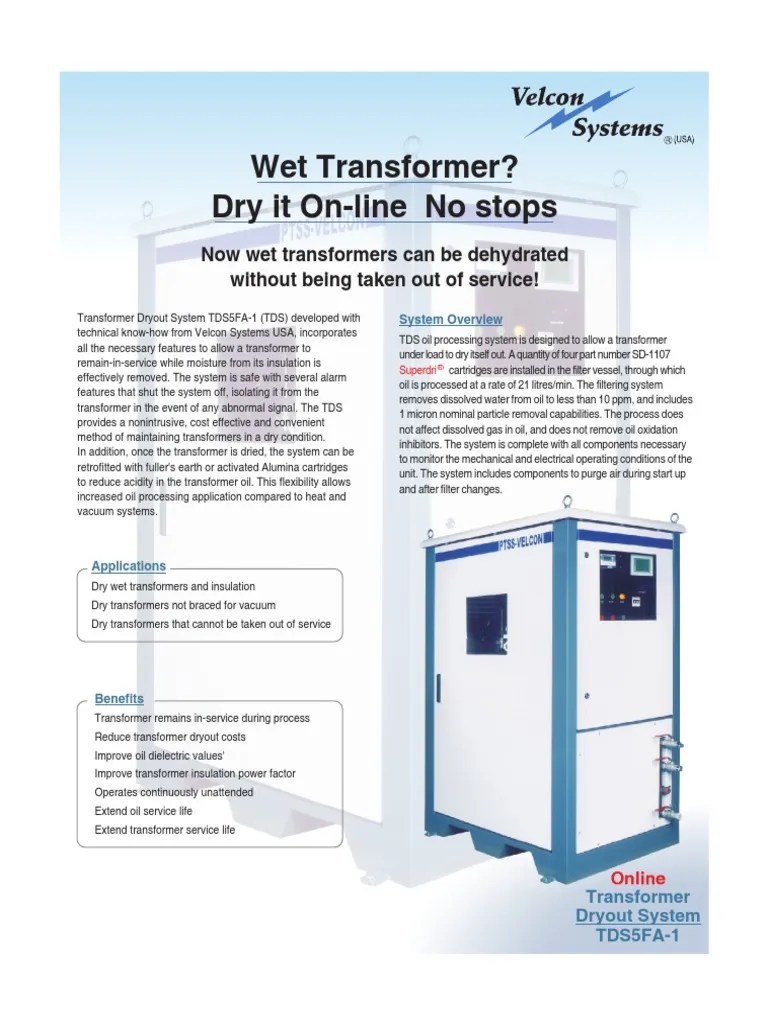 Wet Transformer? Dry It OnLine No Stops Now Wet Transformers Can Be