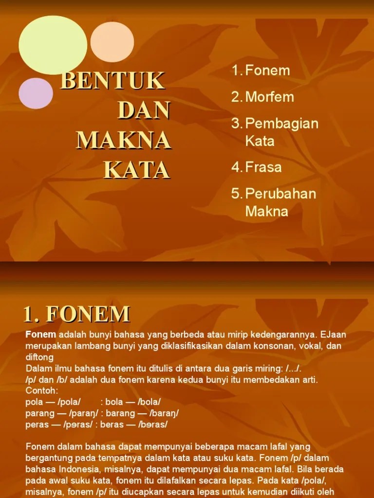Bentuk Dan Makna Kata | PDF
