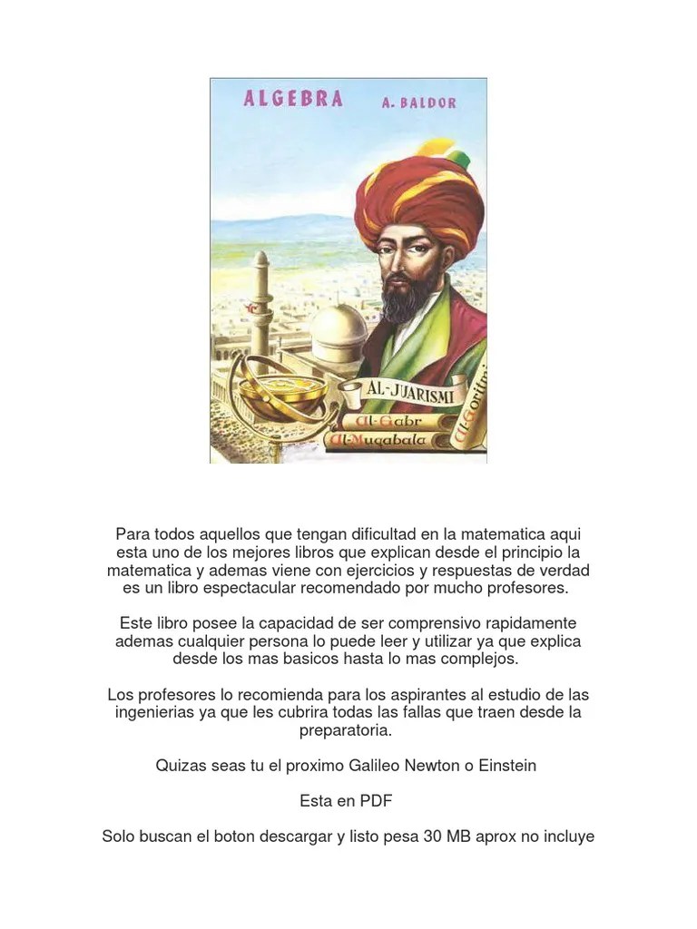 Algebra De Baldor Pdf Algebra De Baldor Pdf Baldor Descargar Gratis Algebra Aritmetica Geomet Algebra Baldor Libro De Algebra Libros De Matematicas