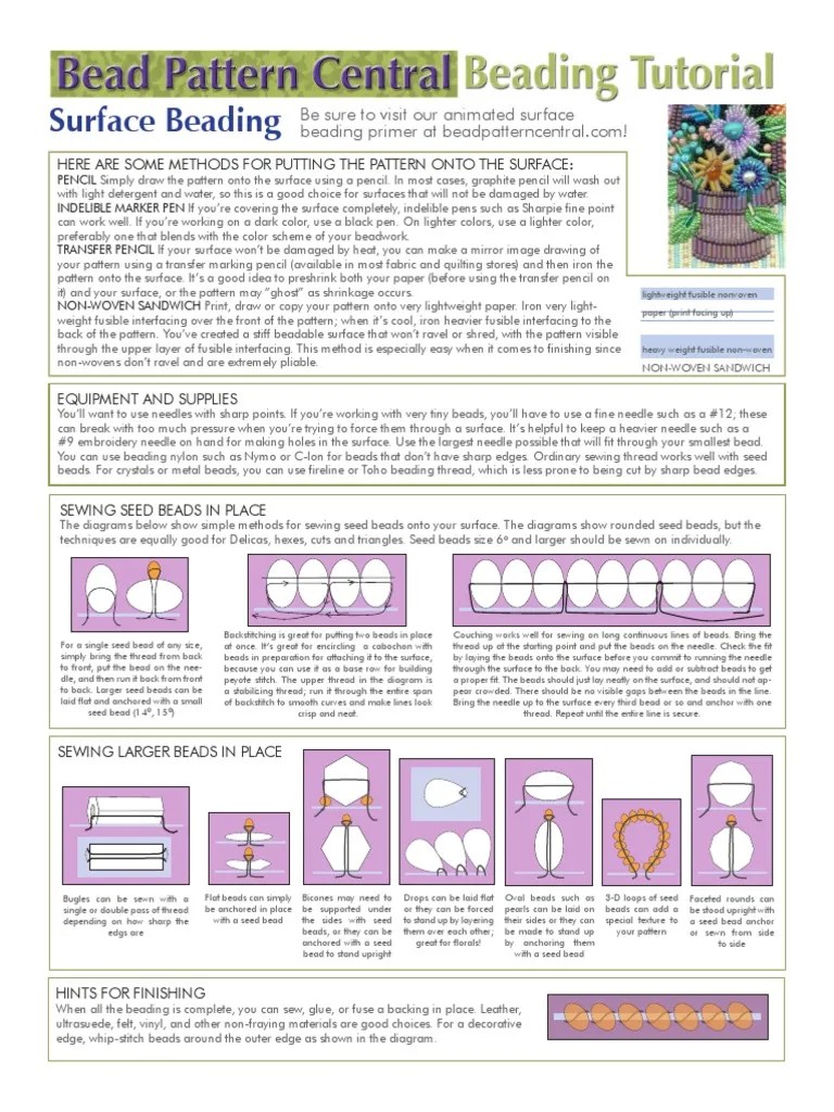 Beads East Bead Embroidery PDF Bead Sewing