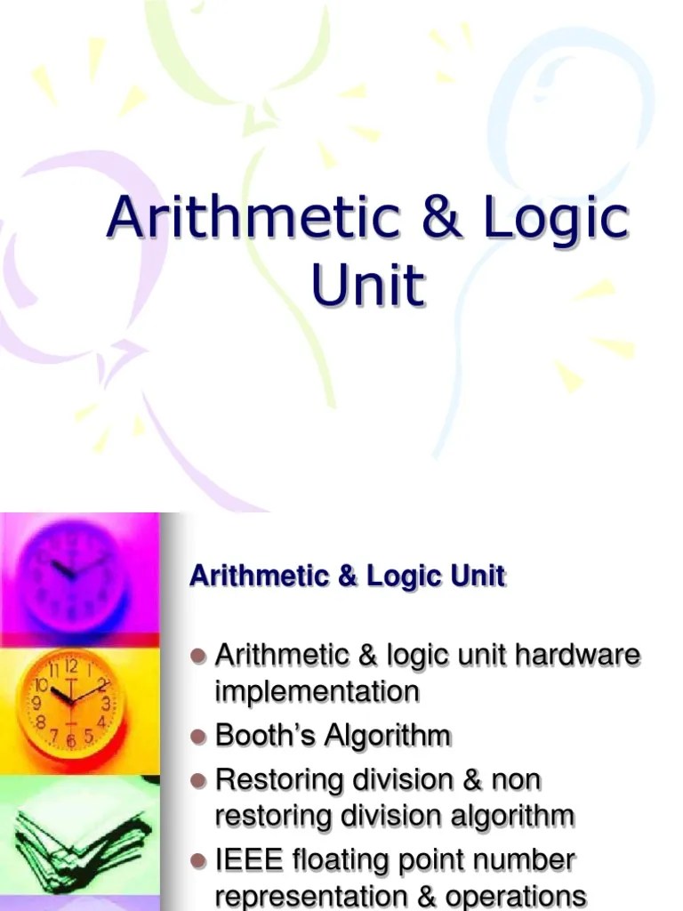 Arithmetic & Logic Unit Division (Mathematics) Theory Of Computation