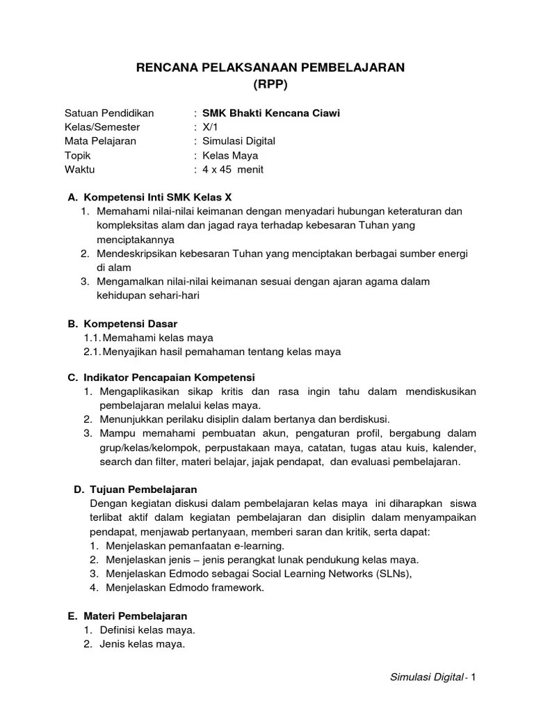 RPP Simulasi Digital Kelas Maya Ade Roni