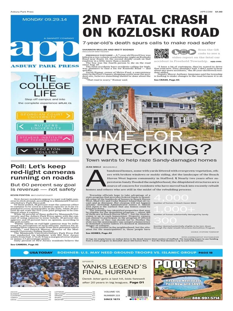 Asbury Park Press Front Page Monday, Sept. 29 2014 PDF Business(03)