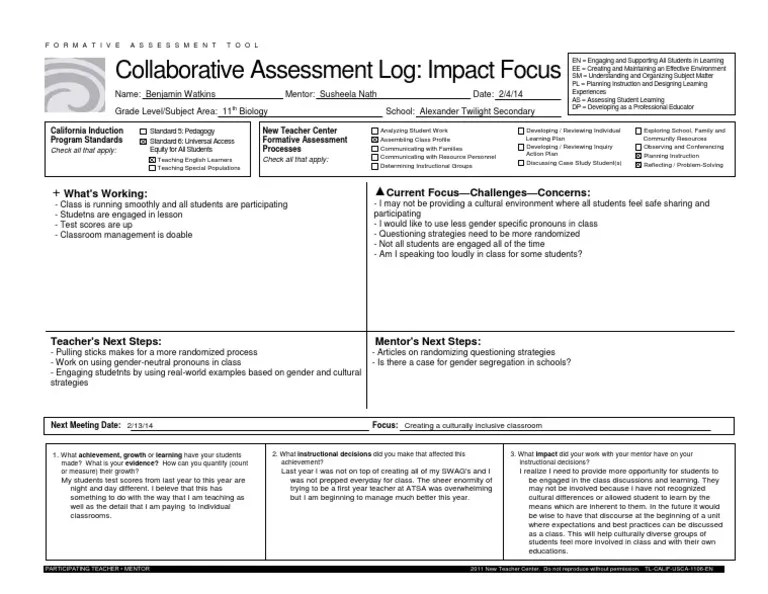 collaborative assessment log diversity and equity Educational