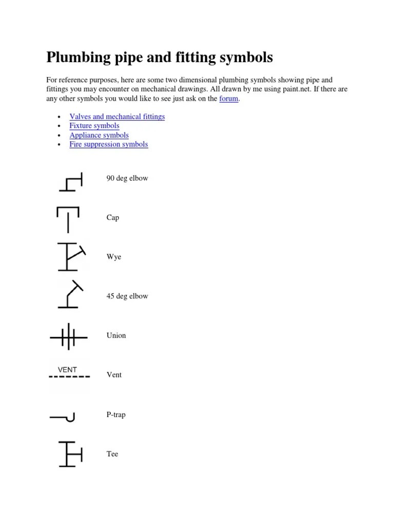 Plumbing Pipe and Fitting Symbols Valve Plumbing