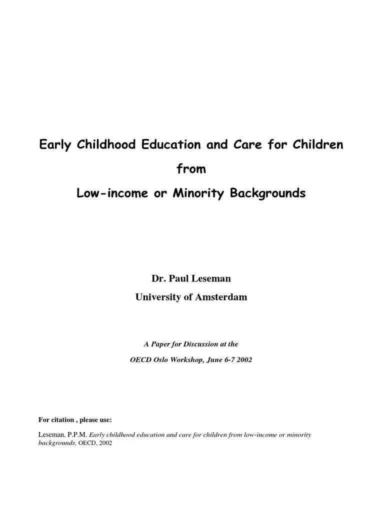 Early Childhood Education and Care | PDF | Child Development
