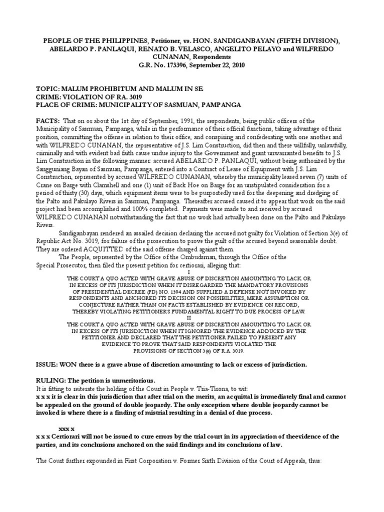 The Court Rules No Grave Abuse of Discretion in Acquittal Based on