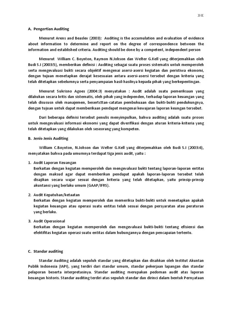 BAB 1 Jenis, Standar, Asersi, Tahapan Auditing | PDF