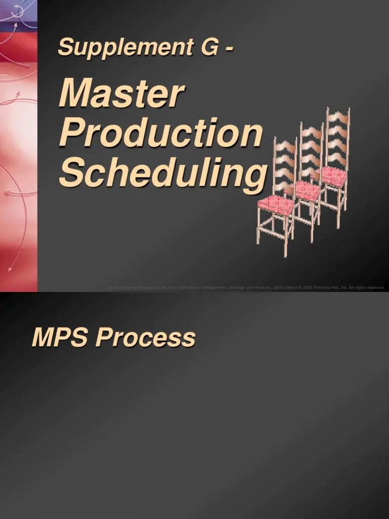 master production scheduling Operations Management Commercial Item