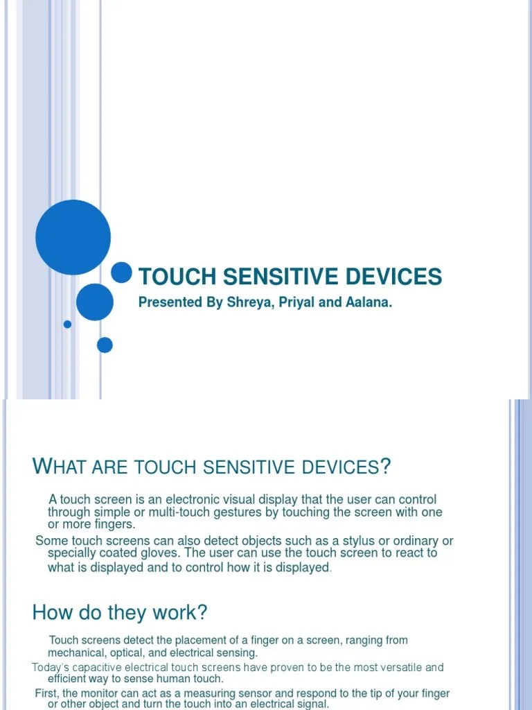 Touch Sensitive Devices Touchscreen Electrical Engineering