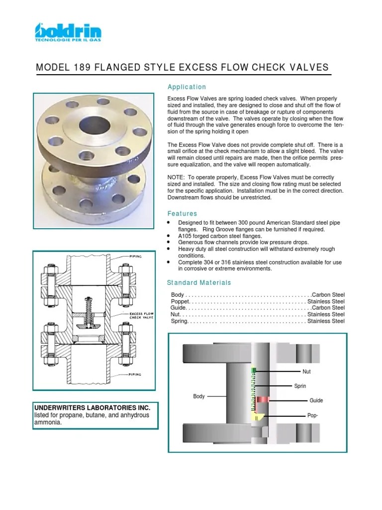 EXCESS_FLOW_VALVE.pdf Valve Steel