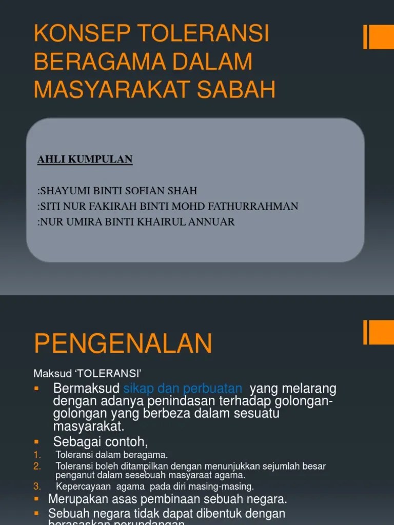 Konsep Toleransi Beragama Dalam Masyarakat Sabah | PDF