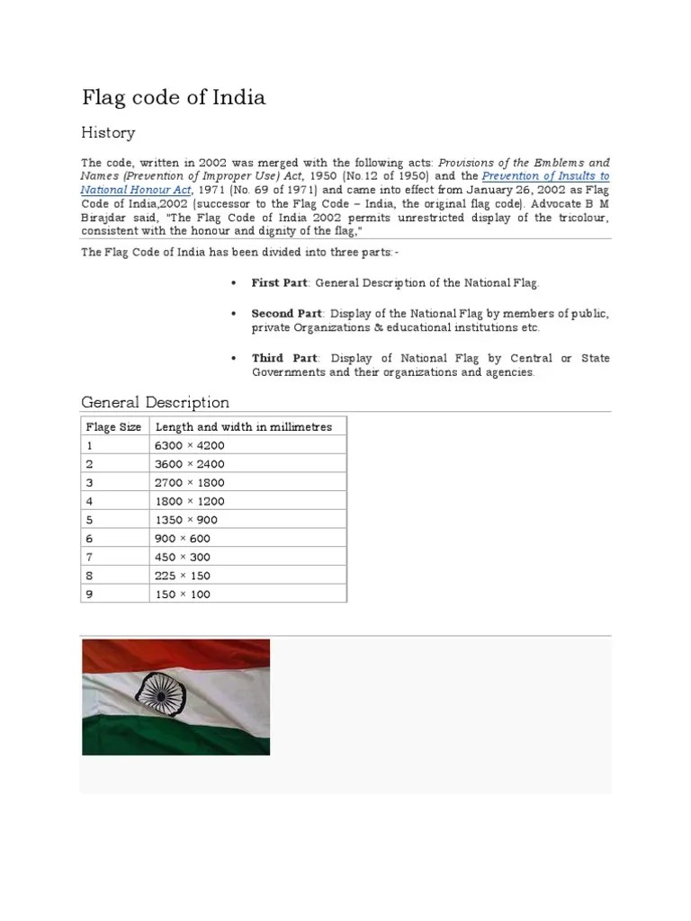 Flag Code of India PDF Flag National Symbols