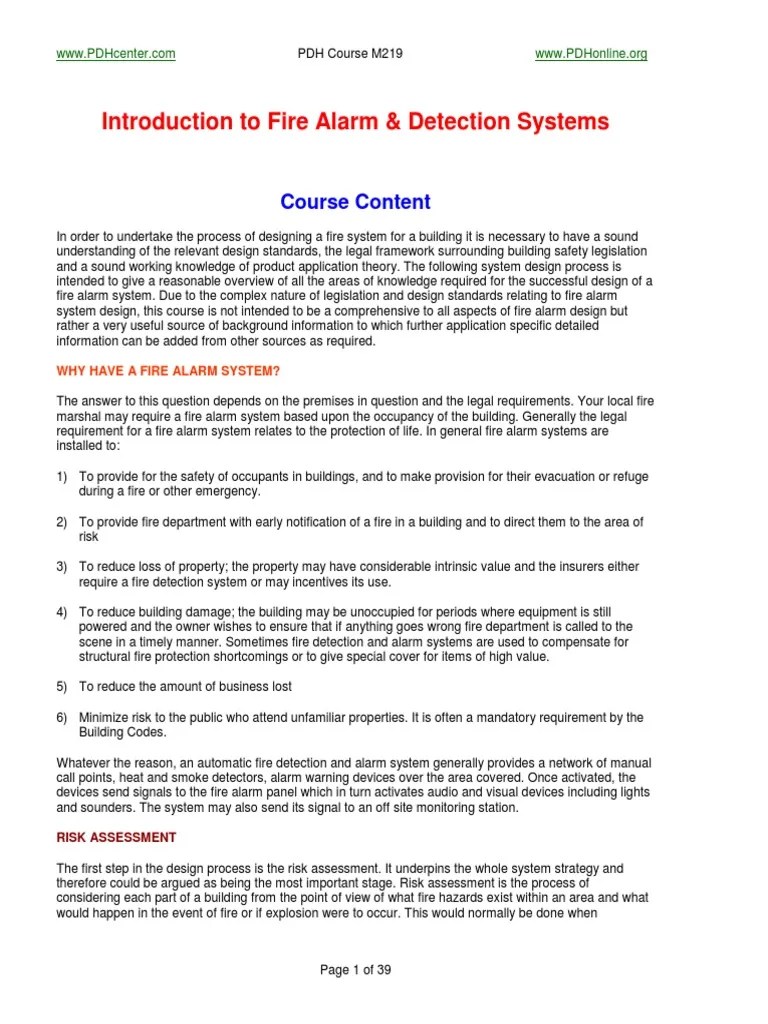 02 Introduction to Fire Alarm & Detection Systems Smoke Safety