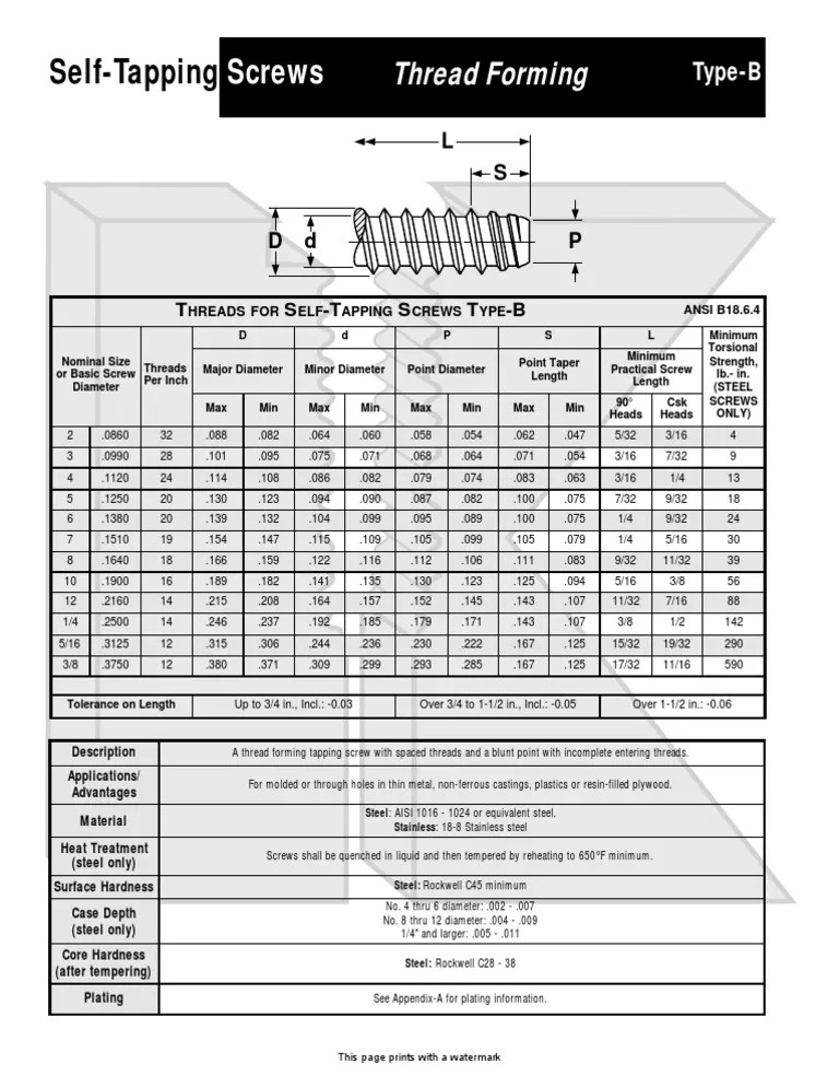 Self Tapping Screws PDF Screw Metalworking
