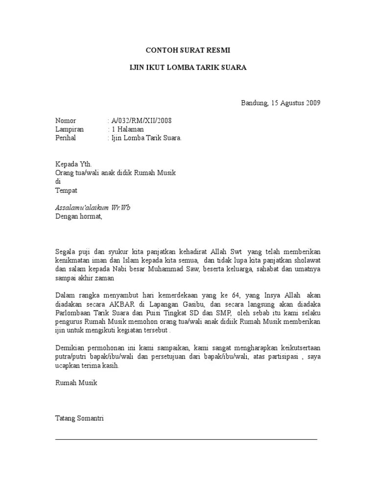 Contoh Surat Setengah Resmi Untuk Anak Sd 1 / Contoh surat dinas resmi dalam bahasa jawa5.