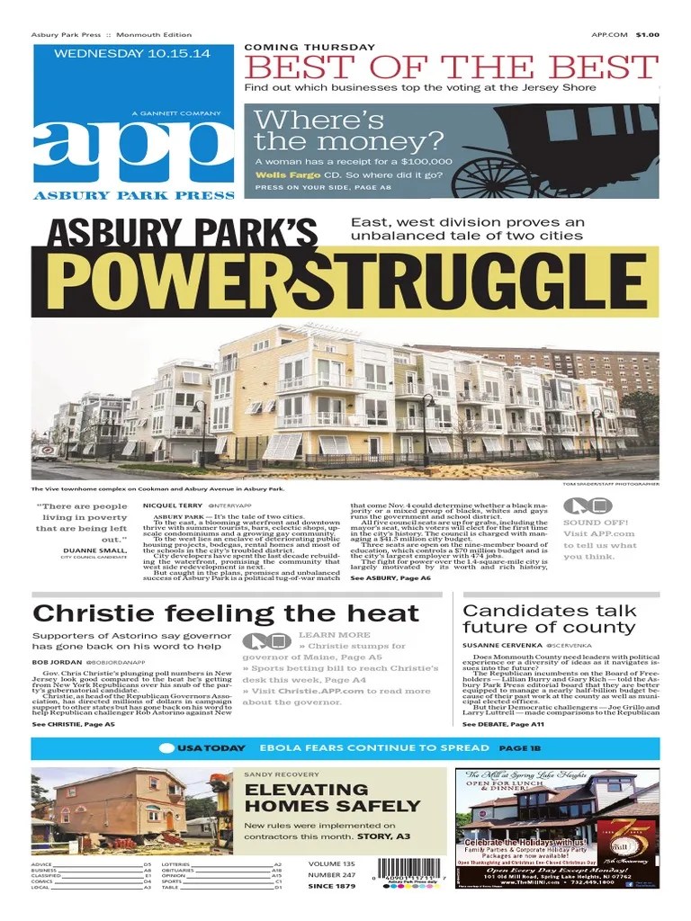 Asbury Park Press Front Page Wednesday, Oct. 15 2014 PDF Elections(01)