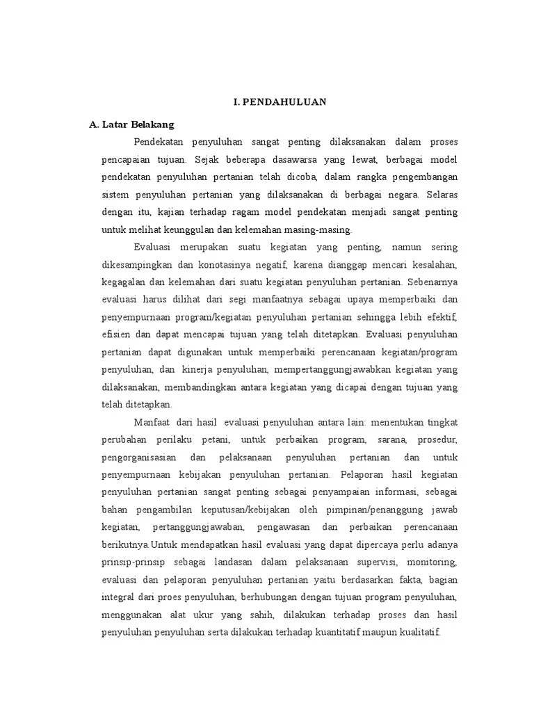 Paper Pendekatan Ilmiah Dan Evaluasi Penyuluhan Pertanian | PDF