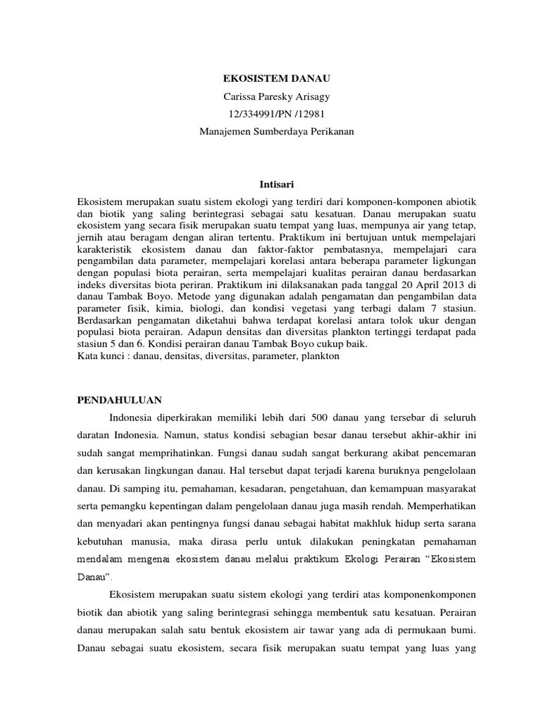 JURNAL EKOSISTEM DANAU