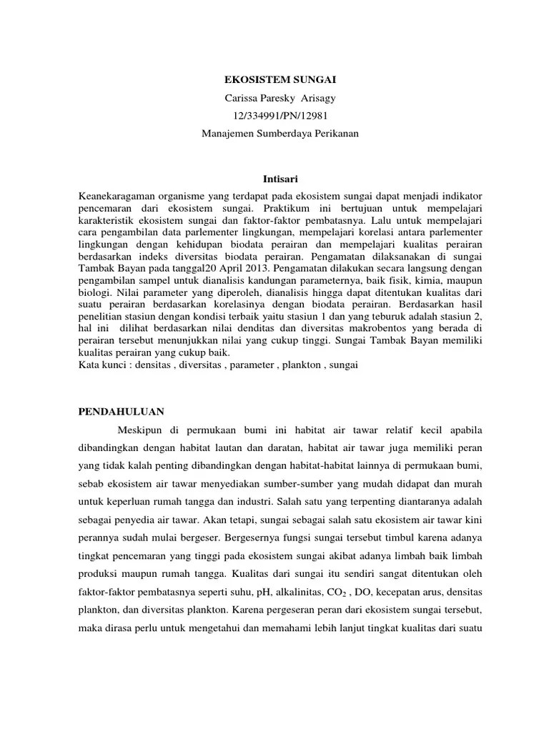 JURNAL EKOSISTEM SUNGAI