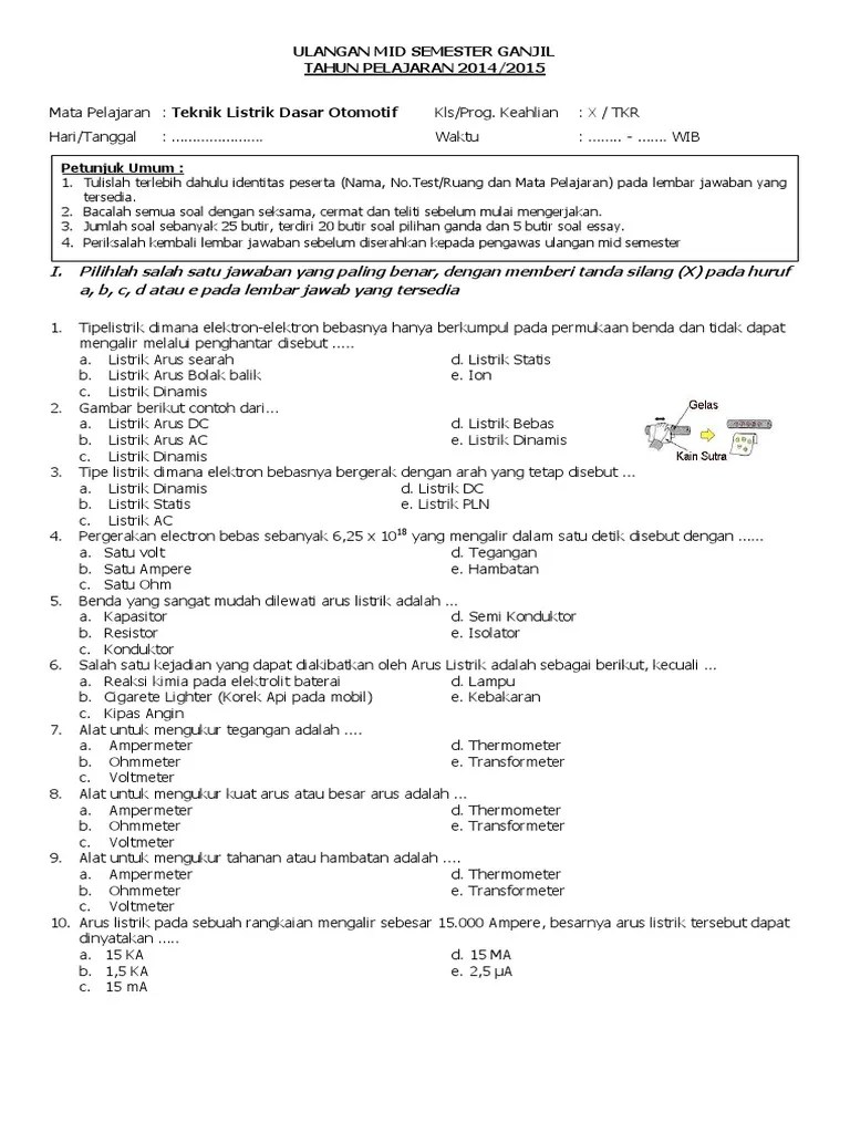Soal Dan Jawaban Gambar Teknik Otomotif Kelas 10 Semester 2