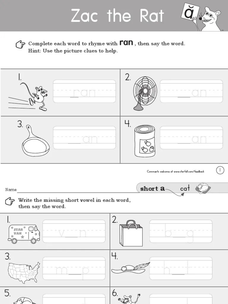 Starfall Level I First Reading Activity PDF