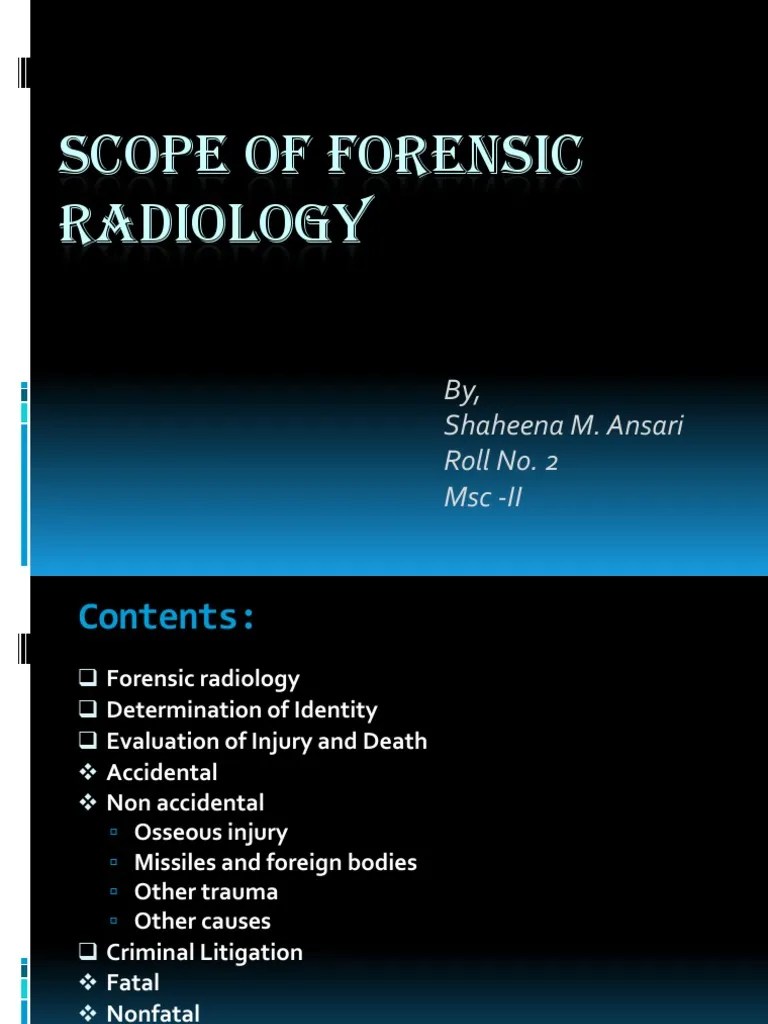 Scope of Forensic Radiology Radiology Autopsy Free 30day Trial