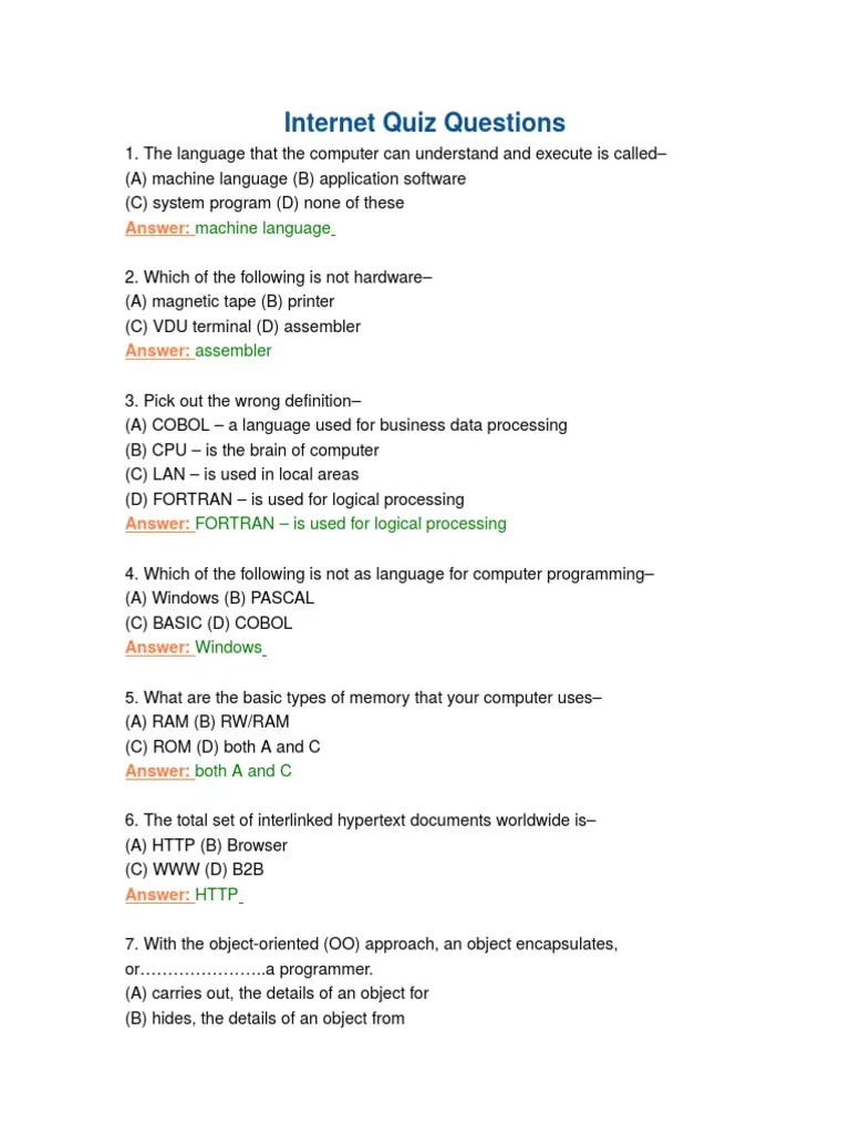 Quiz Questions PDF Database Index C (Programming Language)