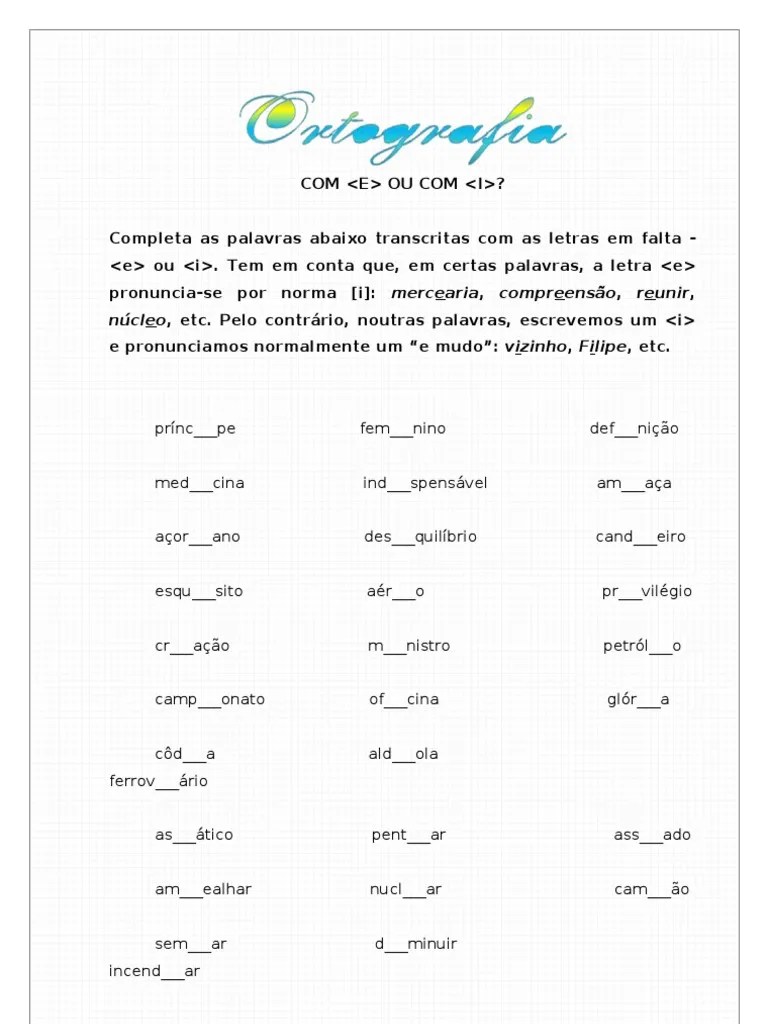 ortografia (EI; OU)