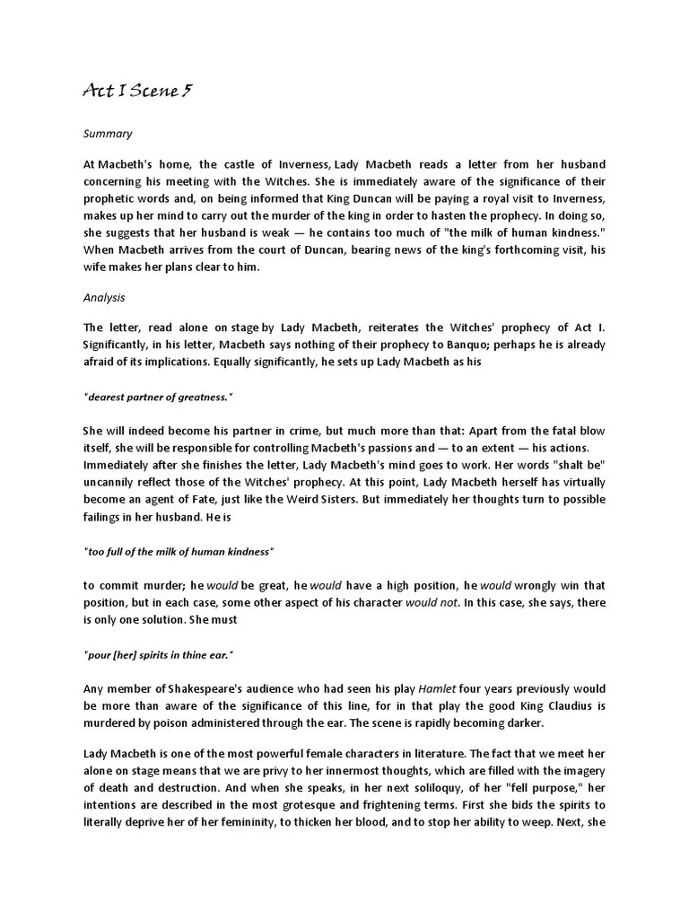 Macbeth Analysis Macbeth Fiction & Literature